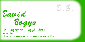 david bogyo business card