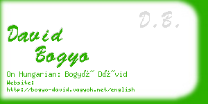 david bogyo business card